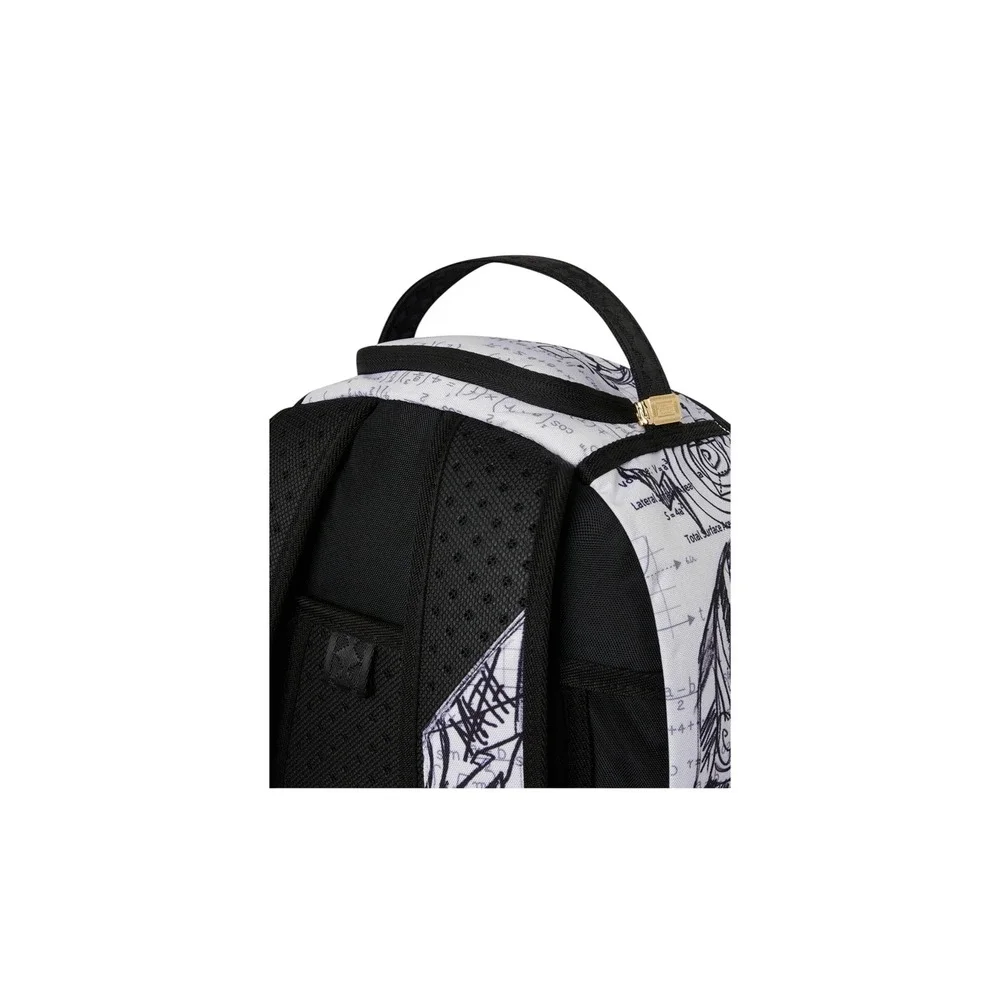 Sprayground Doodles Over Math Class Dismissed Shark Mouth Backpack White Black